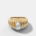 Accordion Cigar Band with a Pear Cut Diamond