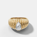 Accordion Cigar Band with a Pear Cut Diamond