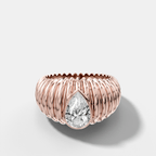 Accordion Cigar Band with a Pear Cut Diamond