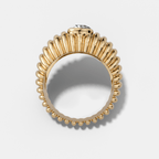 Accordion Cigar Band with a Pear Cut Diamond