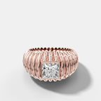 Accordion Cigar Band with a Princess Cut Diamond