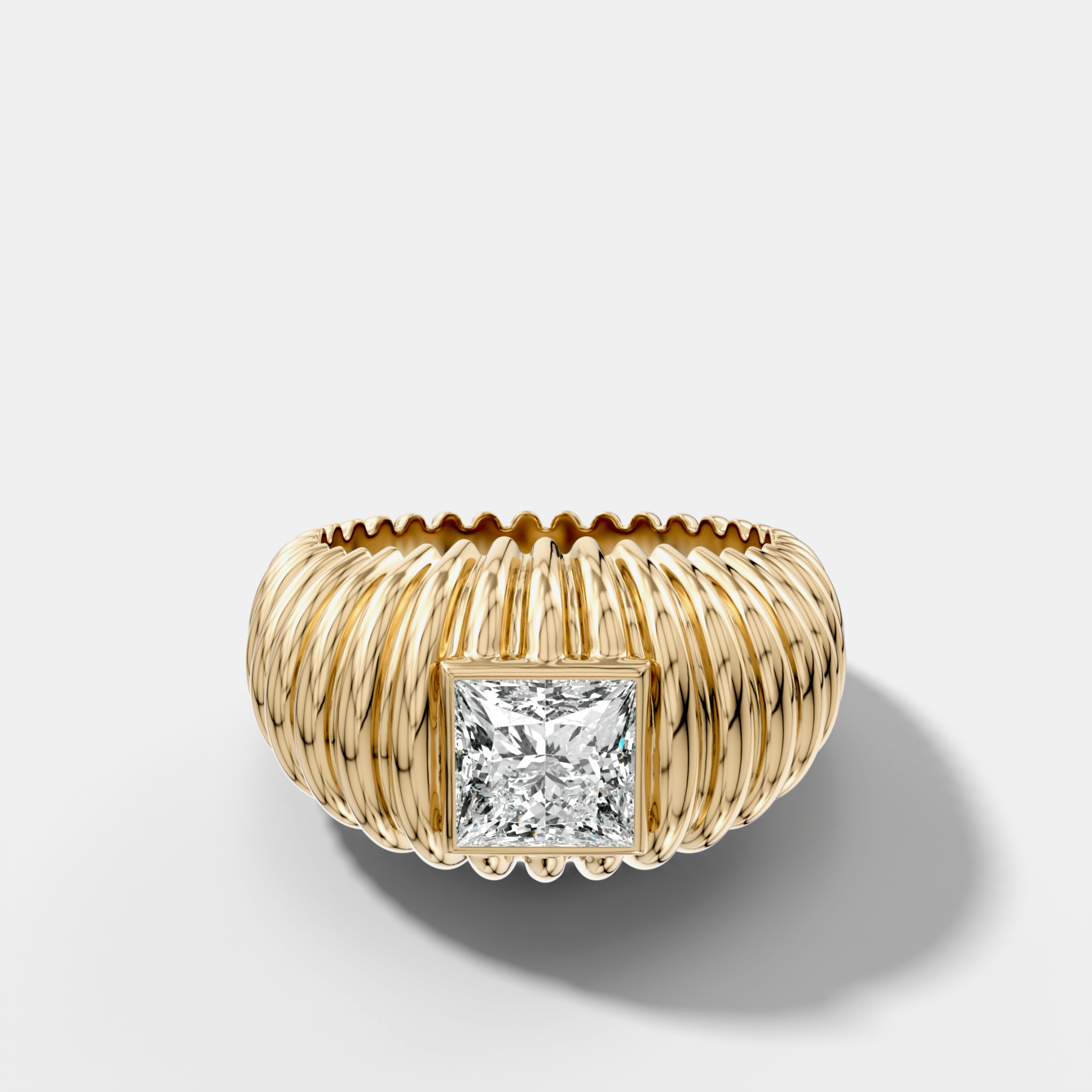 Accordion Cigar Band with a Princess Cut Diamond Main image