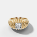 Accordion Cigar Band with a Princess Cut Diamond