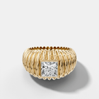 Accordion Cigar Band with a Princess Cut Diamond