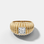 Accordion Cigar Band with a Princess Cut Diamond