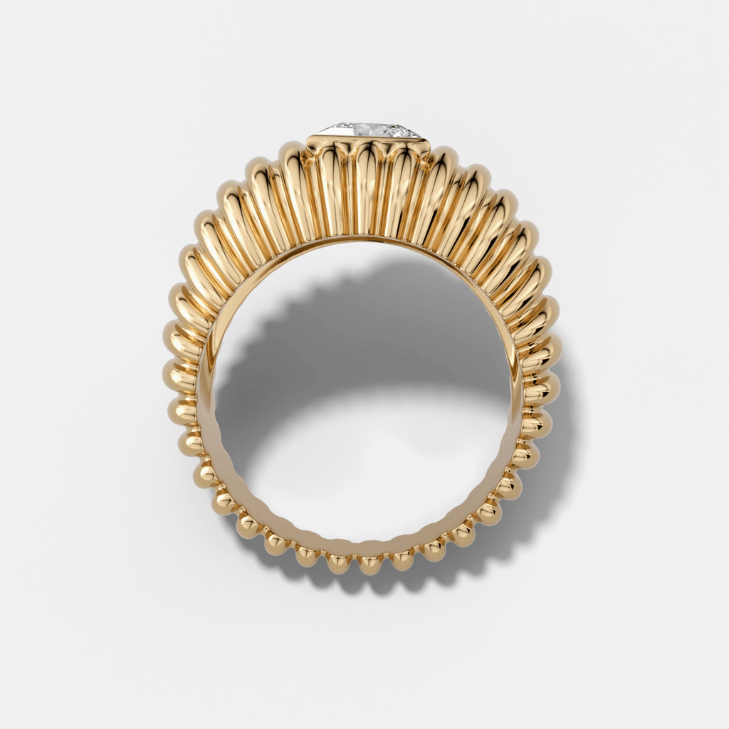 Accordion Cigar Band with a Princess Cut Diamond