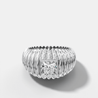 Accordion Cigar Band with a Princess Cut Diamond