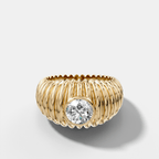 Accordion Cigar Band with a Round Cut Diamond