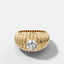 Accordion Cigar Band with a Round Cut Diamond