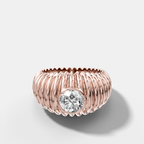 Accordion Cigar Band with a Round Cut Diamond