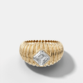 Accordion Cigar Band with an Asscher Cut Diamond