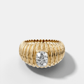 Accordion Cigar Band with an Elongated Cushion Cut Diamond