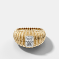 Accordion Cigar Band with an Elongated Radiant Cut Diamond