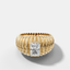 Accordion Cigar Band with an Elongated Radiant Cut Diamond