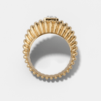 Accordion Cigar Band with an Elongated Radiant Cut Diamond