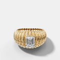 Accordion Cigar Band with an Emerald Cut Diamond
