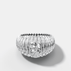 Accordion Cigar Band with an Oval Cut Diamond