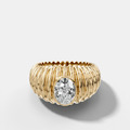 Accordion Cigar Band with an Oval Cut Diamond