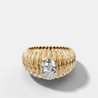 Accordion Cigar Band with an Oval Cut Diamond
