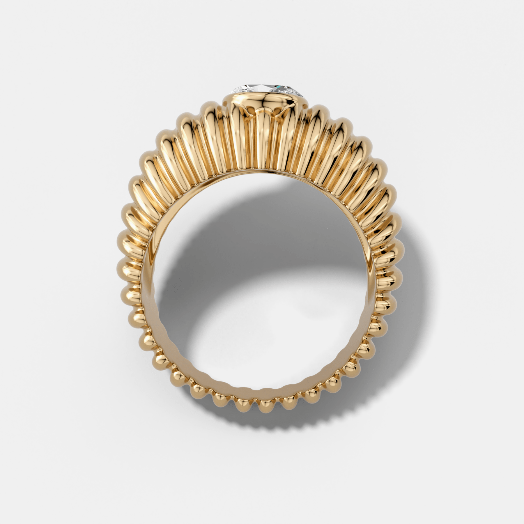Accordion Cigar Band with an Oval Cut Diamond Secondary image