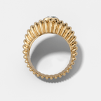 Accordion Cigar Band with an Oval Cut Diamond