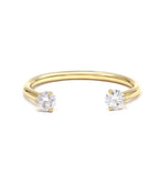 0.2CTW  Round Cut Moissanite Solitaire Unique Wedding Band
