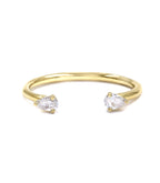 0.35CTW  Pear Cut Moissanite Solitaire Unique Wedding Band