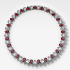 Alternating Full Bezel Pear Ruby Diamond Choker Necklace