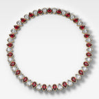 Alternating Full Bezel Pear Ruby Diamond Choker Necklace