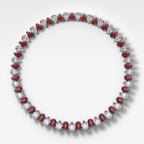 Alternating Half Bezel Pear Ruby Diamond Choker Necklace