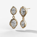 Alternating Oval Molten Bezel Drop Earrings