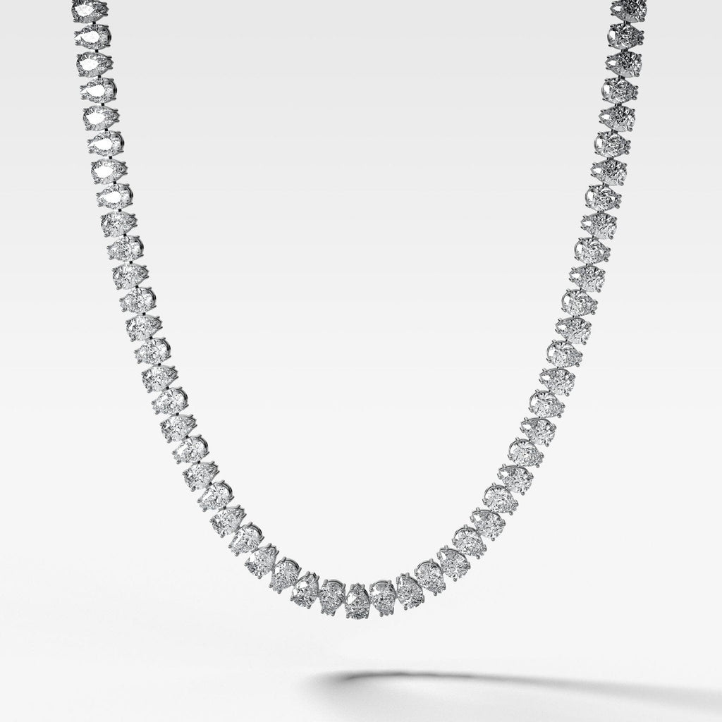 Alternating Pear Diamond Choker Necklace