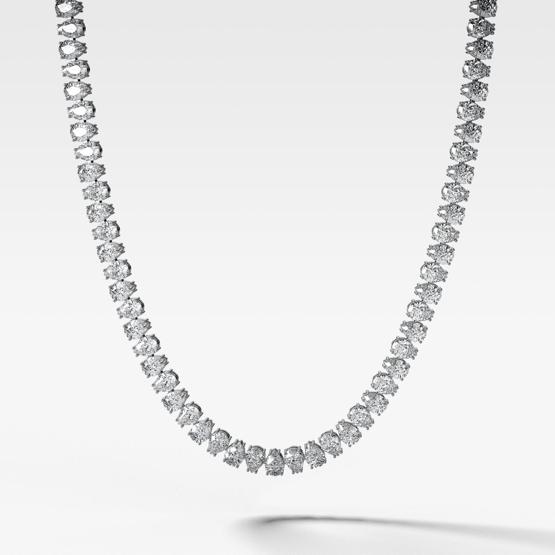 Alternating Pear Diamond Choker Necklace