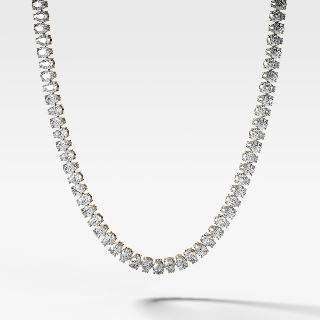 Alternating Pear Diamond Choker Necklace