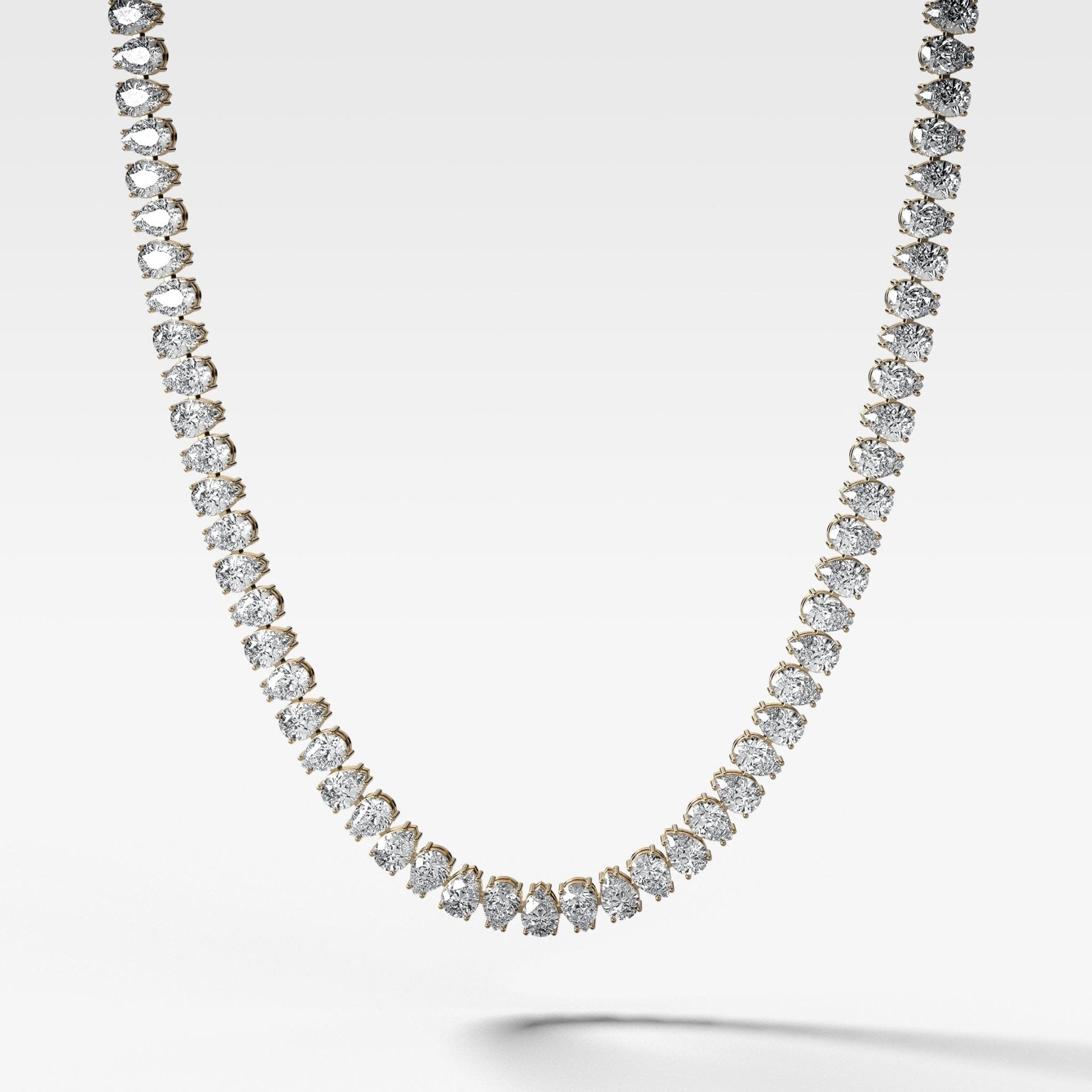 Alternating Pear Diamond Choker Necklace