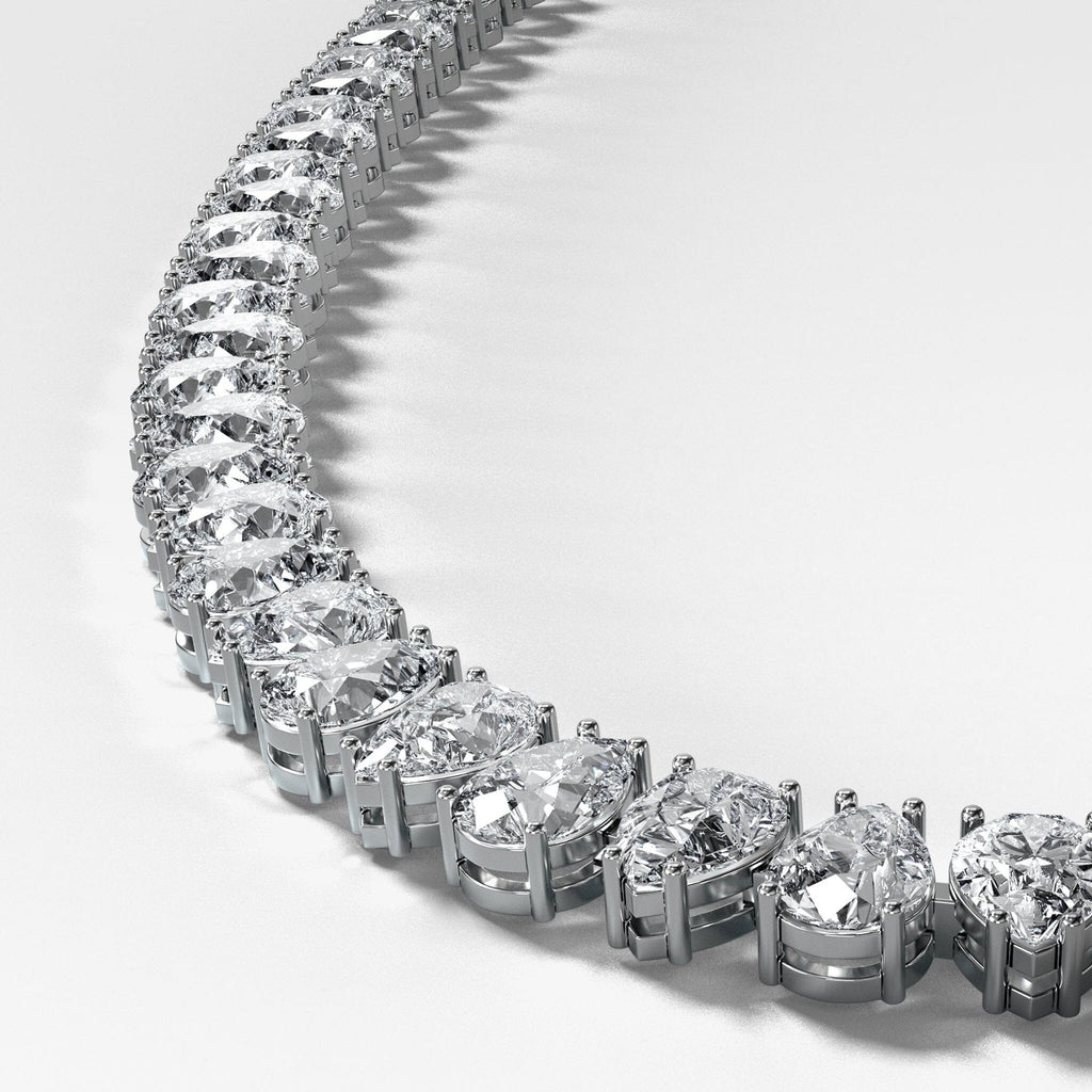 Alternating Pear Diamond Choker Necklace