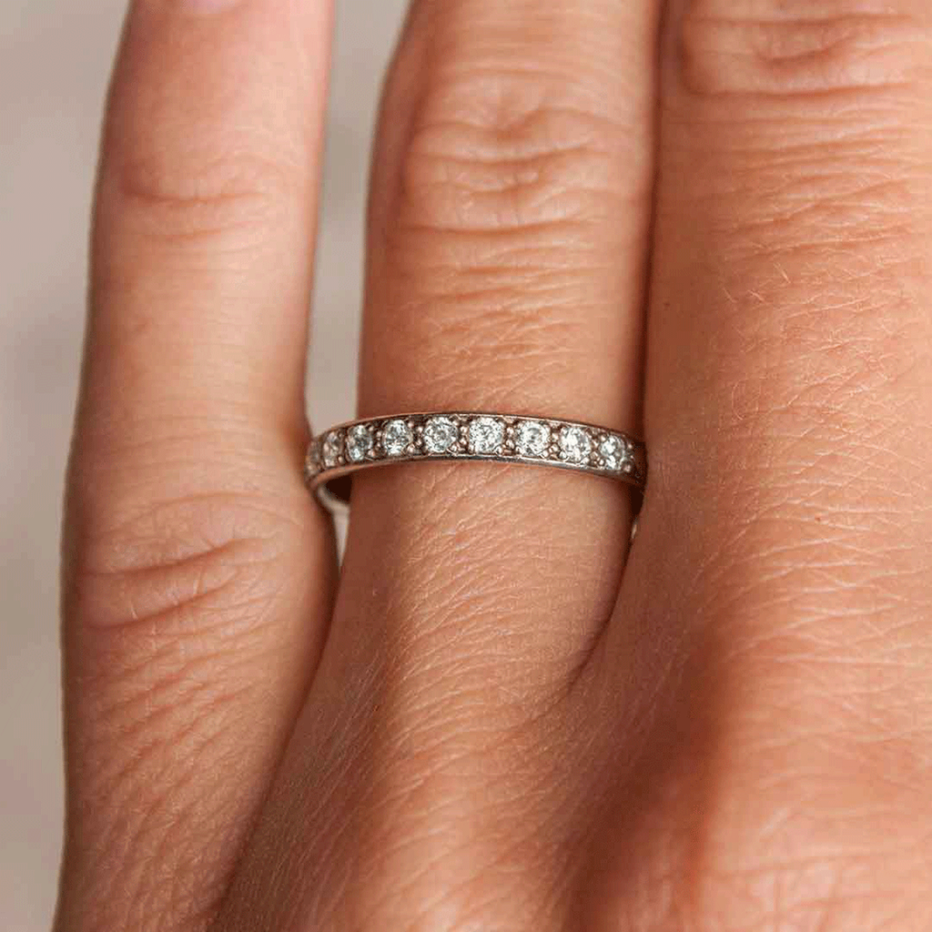 Round Brilliant  Cut Half Eternity Wedding Band