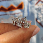 Cushion Old European Cut Stud Earrings Featuring Screw Back