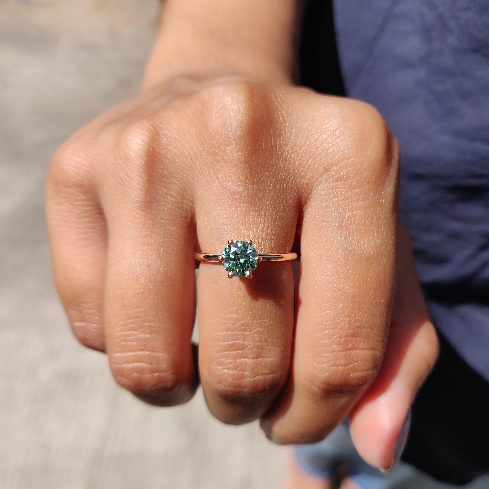 Round Solitaire Engagement Ring In Rose Gold