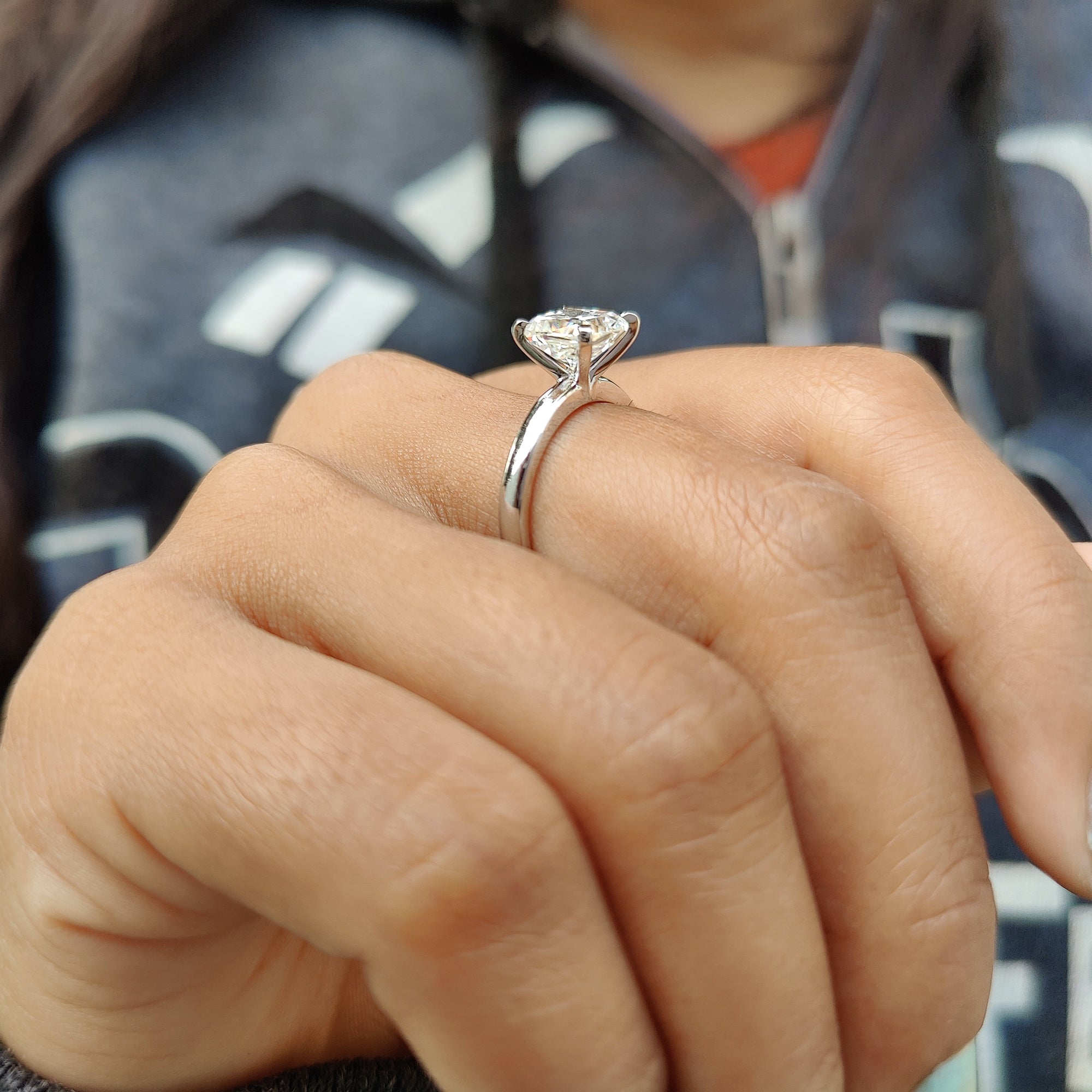 Solitaire Setting Cushion Cut Engagement Ring Secondary image