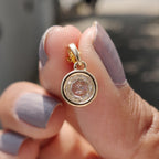 Round Rose Cut moissanite pendant In Solitaire style
