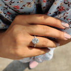 Oval Hidden Halo Engagement Ring – Pave Setting