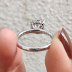 Cushion Cut Hidden Halo Engagement Ring