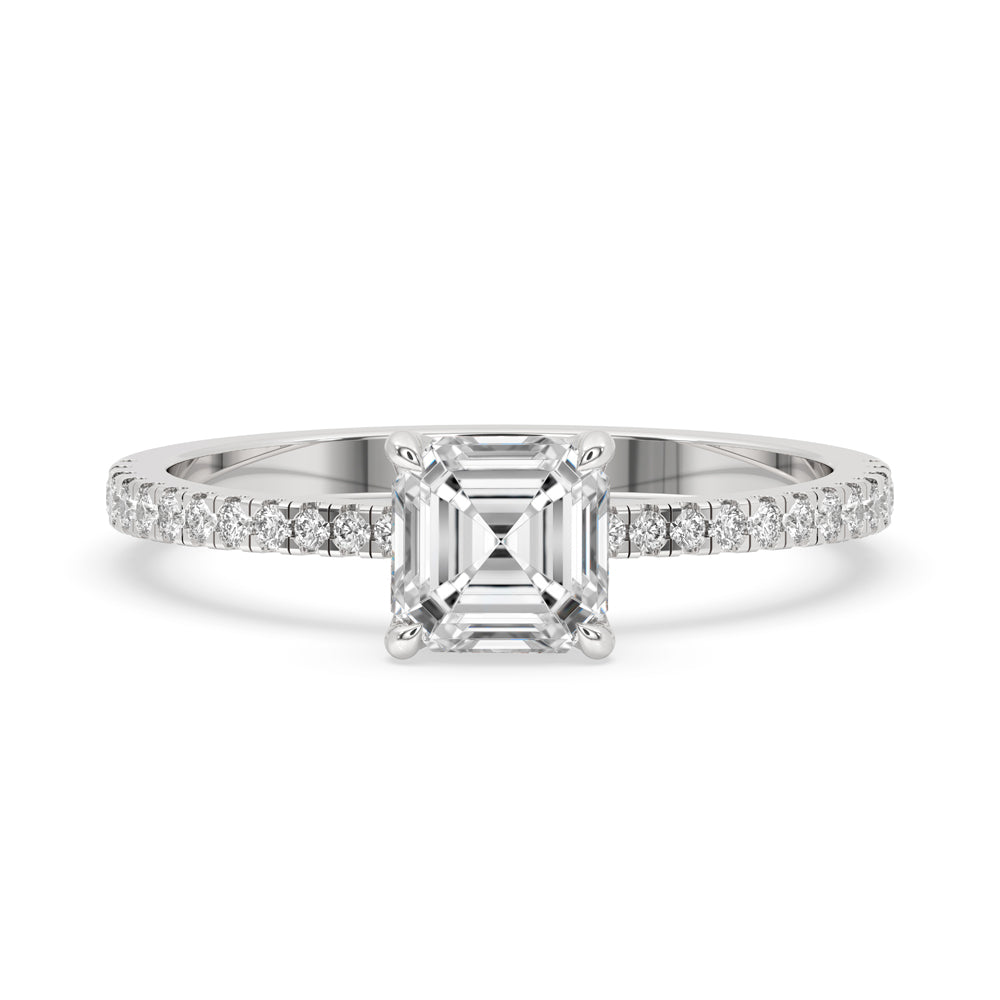 Asscher Cut Diamond Ring In White Gold Main image