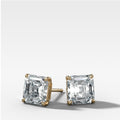 Asscher Cut Single Point Prong Diamond Studs