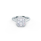 1.50 CT Asscher Cut Moissanite Halo Style Engagement Ring