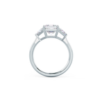 2.0 CT Asscher Cut Moissanite Three Stones Engagement Ring
