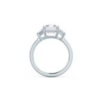 2.0 CT Asscher Cut Moissanite Three Stones Engagement Ring