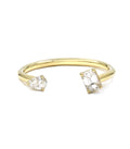 O.35CTW Pear and Emerald  Cut Moissanite Unique Wedding Band