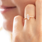1.0 CT Marquise Three Stone Moissanite Engagement Ring